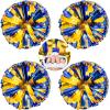 AUHOKY 4 Packs Metallic Cheerleading Cheer Pom Poms, Fluffy Cheerleader Pompoms with Finger-Friendly Ring, Cheering Pom poms for Squad Team Sports Game Dance Dress Party Kids Adults(Blue/Gold) view 1