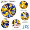 AUHOKY 4 Packs Metallic Cheerleading Cheer Pom Poms, Fluffy Cheerleader Pompoms with Finger-Friendly Ring, Cheering Pom poms for Squad Team Sports Game Dance Dress Party Kids Adults(Blue/Gold) view 3