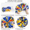 AUHOKY 4 Packs Metallic Cheerleading Cheer Pom Poms, Fluffy Cheerleader Pompoms with Finger-Friendly Ring, Cheering Pom poms for Squad Team Sports Game Dance Dress Party Kids Adults(Blue/Gold) view 4