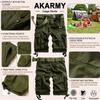 AKARMY Men's Cotton Casual Multi Pocket Outdoor Camouflage Shorts Twill Camo Cargo Shorts(No Belt) 8066 ArmyGreen 30 view 4
