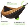 Sunshine post Camping Double Tree Hammocks - Outdoor Indoor Beach Accessories Backpacking Survival & Travel, Straps & Steel Carabiners Portable (Brown & Black) view 3