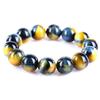 14mm Natural Gold Yellow Blue Tiger Eye Gemstone Crystal Round Bead Bracelet AAAA view 1