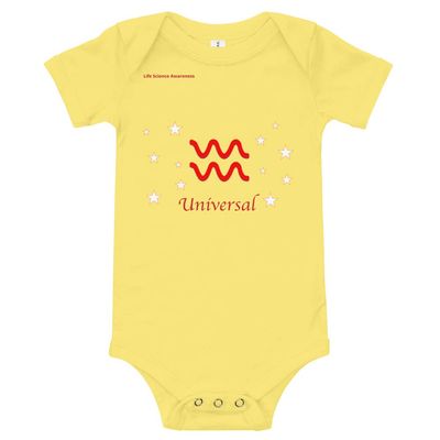 Baby Onesie with Stars Aquarius Yellow