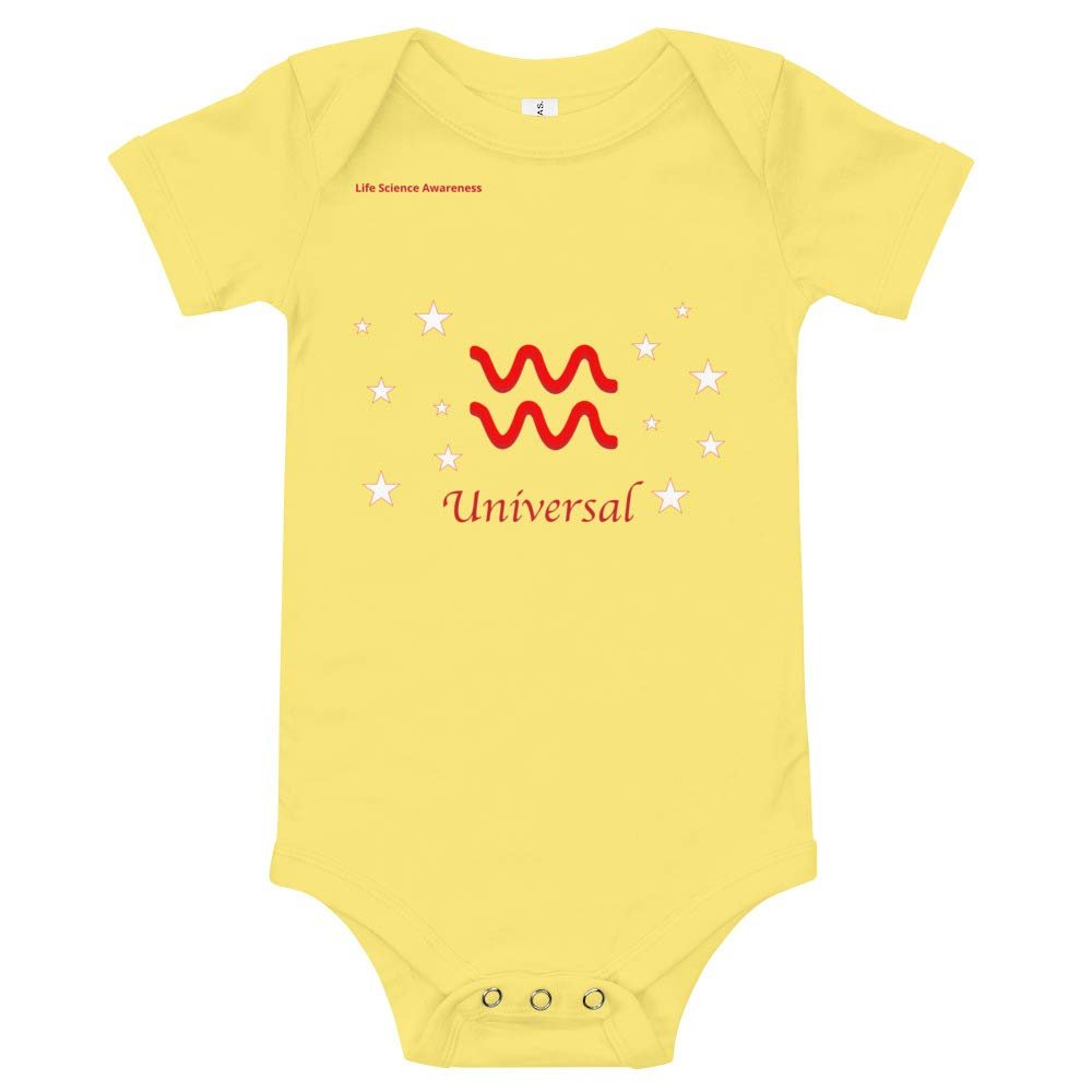 Baby Onesie with Stars Aquarius Yellow