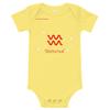Baby Onesie with Stars Aquarius Yellow view 1