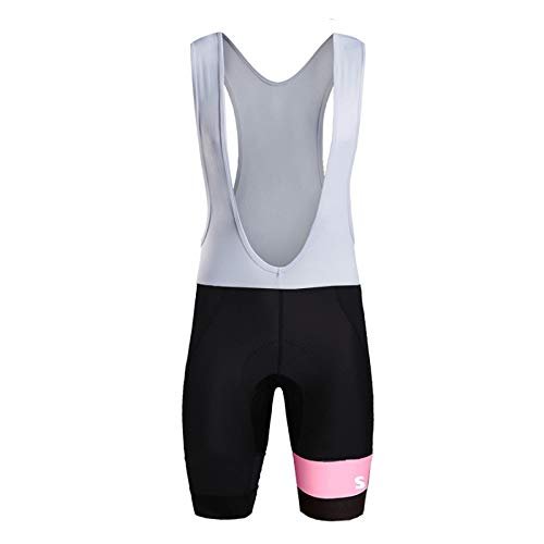 SGCIKER Men's Pink Laser Cut Cycling Bib Shorts Bike 9D Gel Padded Cycle Tights Italia Power Band Bicycle Pants (M)