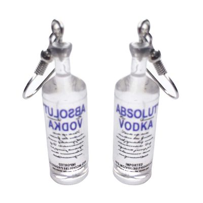 starlit Creative Earrings Funny Humor Vodka Design Women'S Personality Party Fun Drink Bottle Cartoon Ear Clip Gift Hook Earrings
