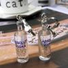 starlit Creative Earrings Funny Humor Vodka Design Women'S Personality Party Fun Drink Bottle Cartoon Ear Clip Gift Hook Earrings view 3