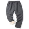 Flygo Men's Fleece Pants Sherpa Lined Sweatpants Active Athletic Winter Warm Jogger Pants(Straight Bottom Grey-S) view 1