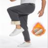 Flygo Men's Fleece Pants Sherpa Lined Sweatpants Active Athletic Winter Warm Jogger Pants(Straight Bottom Grey-S) view 4