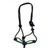 Y&Z Adjustable Nylon Horse Halter with Nylon Rope Lead (Navy Blue & Green, Cob) view 2