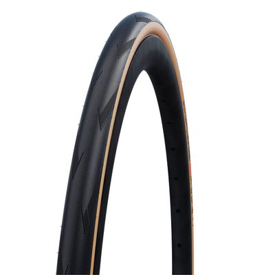 Schwalbe - Pro One TT Time Trial and Triathlon Tubeless Folding Bike Tire | 700 x 28 | Evolution Line, Addix Race | Black/Tan