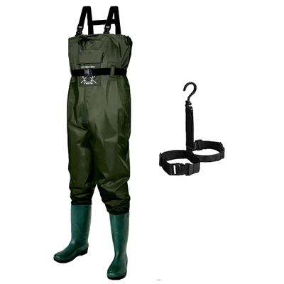 FLY FISHING HERO Chest Waders for Men and Women With Boots - Hunting and Fishing Boots - Free Hangers Included (Green 9 Men /11 Women)