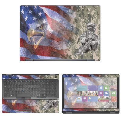 Decalrus - Protective Decal Patriotic Skin Sticker for Dell Latitude 5590 (15.6" Screen) case Cover wrap DElatitude15_5590-21