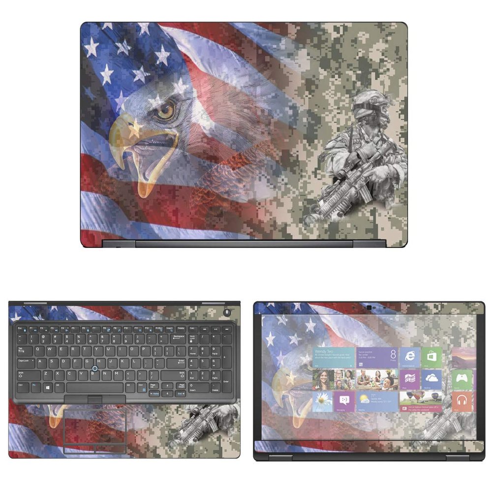 Decalrus - Protective Decal Patriotic Skin Sticker for Dell Latitude 5590 (15.6" Screen) case Cover wrap DElatitude15_5590-21