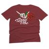 0184. dope Streetwear Graphic Good Vibe Red Rose Flowers Bones Hand Shaka for Men T Shirt (Maroon, 2X Largel) view 3
