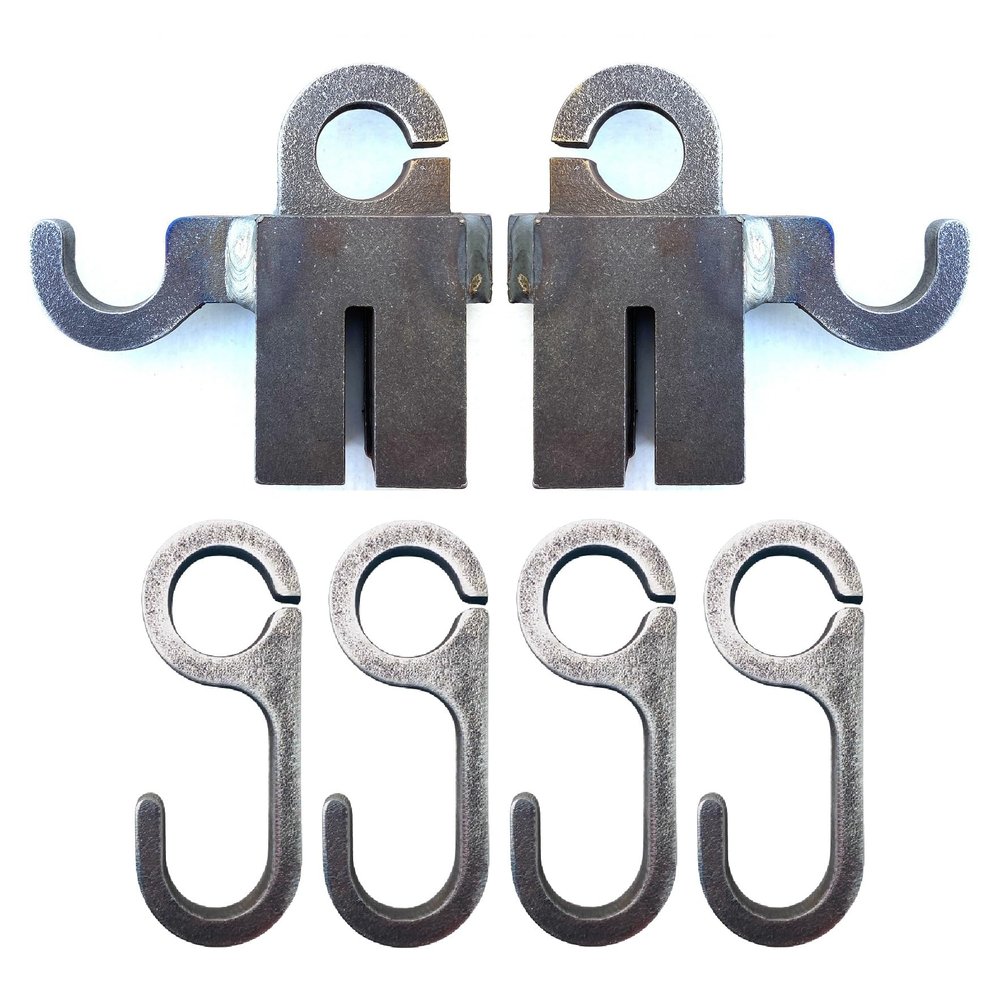 MagnumTarget 3/8 AR500 Steel Shooting Target T-Post Pipe Stands and Hooks for 1" Pipe or 3/4" EMT Conduit - (2 Mounts/4 Hooks)