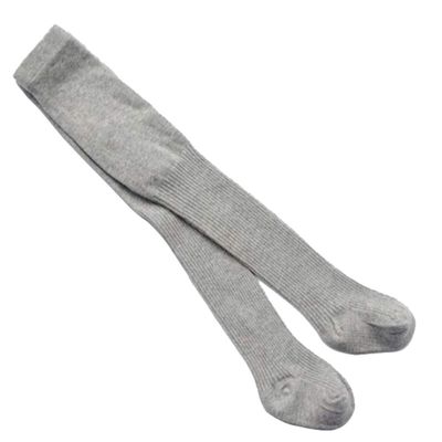 Ding-dong Baby Kid Girl Cotton Tights(Style 8, Light Grey,2-4T)