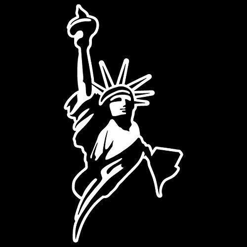 Statue of Liberty New York US State Island Vinyl Decal Sticker (NY-01) (White, 11 inches x 5.5 inches)