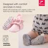 Zutano Unisex Organic Cotton Baby Booties With Gripper Soles, Baby Pink Solid, 6M view 2