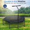 SereneLife 40"/50" Mini Trampoline for Adults - 450/550LBS Fitness Trampoline with Reinforced Springs & Adjustable Safety Handle - Stable & Quiet Supports Whole-Body Workout & Relaxation view 4
