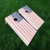Distressed America 10 Baseball USA Flag Cornhole WRAP Set Vinyl Board Decal Baggo Bag Toss Boards * Made in The USA * view 1