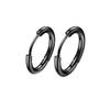 316L Surgical Stainless Steel Huggie Hoop Earrings 6mm Black Hypoallergenic Earrings Hoop Cartilage Helix Lobes Hinged Sleeper Earrings For Men Women(A03:6mm Black(THK 2.0mm)) view 2