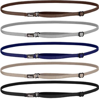 Hipsy Women's Elastic & Adjustable Running Headband Multi Pack (Black/Taupe/Navy/Silver/Brown Elastic 5pk)