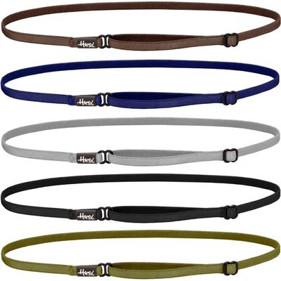 Hipsy Women's Elastic & Adjustable Stretchy Running Headband Pack (Olive/Black/Silver/Navy/Brown Elastic 5pk)