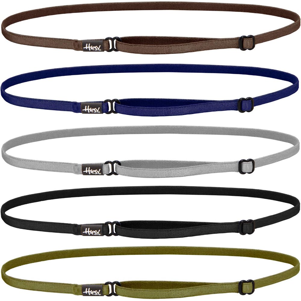 Hipsy Women's Elastic & Adjustable Stretchy Running Headband Pack (Olive/Black/Silver/Navy/Brown Elastic 5pk)