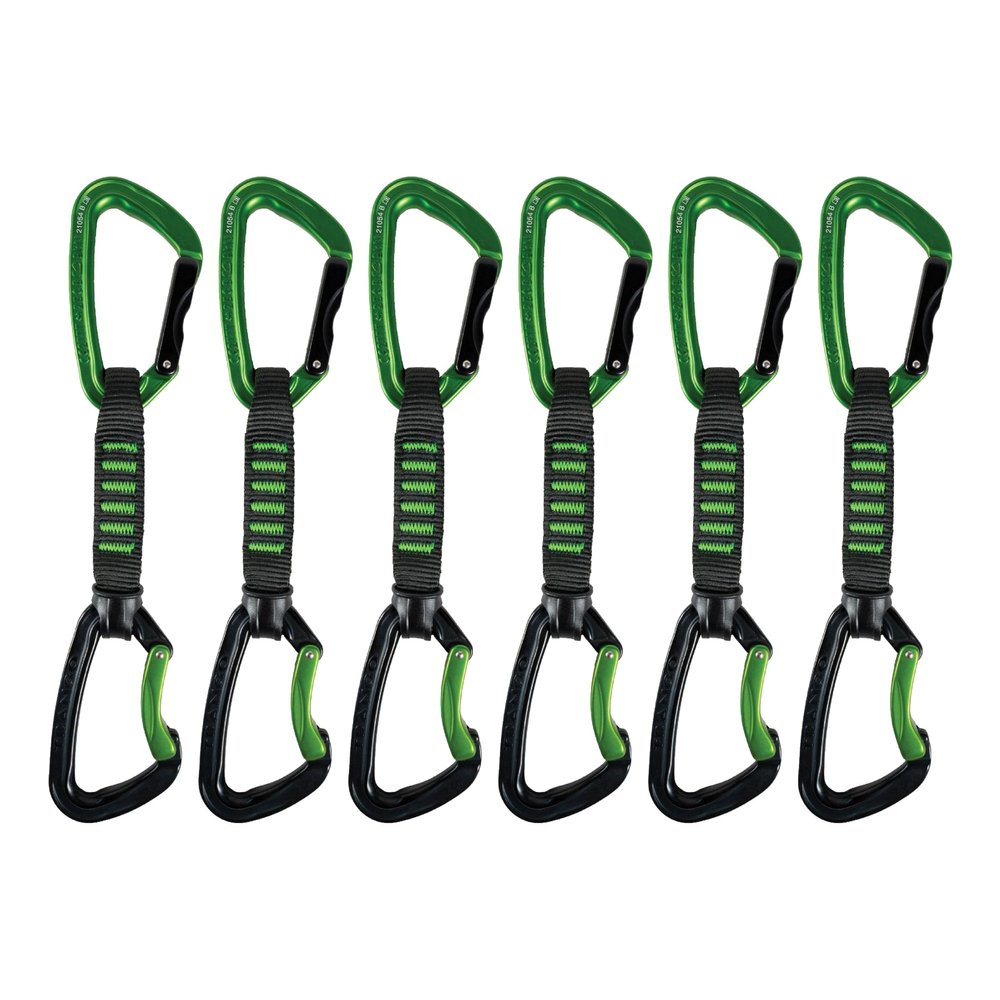 Trango Reaction Quickdraw - Keylock Sport Climbing Draw with Thick Dogbone for Gym & Outdoor Rock Climbing, Easy Clipping, 12cm 6 Pack
