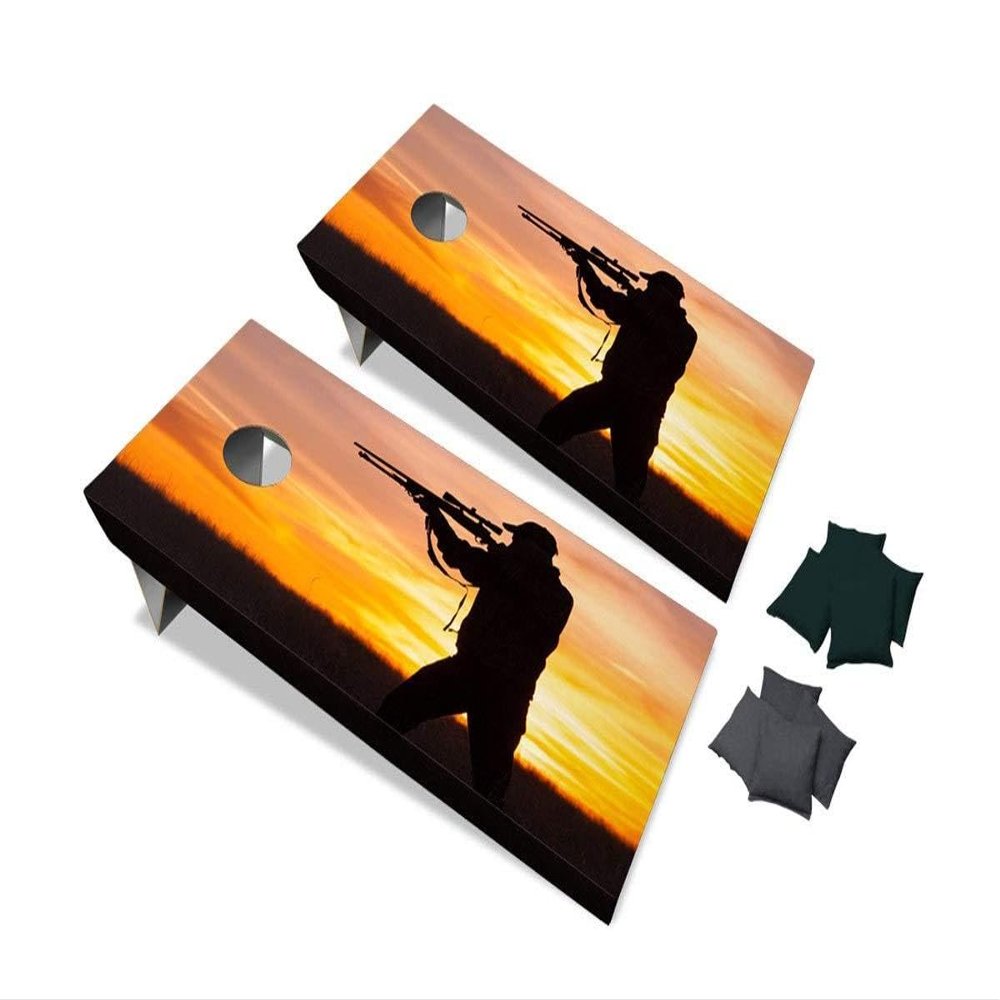 Hunter Corn Hole Outdoor Game - Bean Bag Toss Game, Tailgate Toss Game, Cornhole Game , 100% Recyclable CORRUGATED CARDBOARD, Lightweight Durable & Portable, Will Not Fade, Easy to Take Tailgating