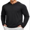 TACVASEN Long Sleeve Shirts for Men Lightweight Hoodie Men Dry Fit Active Hooded Shirts Sun Protection Hoodies SPF Tee Black S view 1