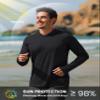 TACVASEN Long Sleeve Shirts for Men Lightweight Hoodie Men Dry Fit Active Hooded Shirts Sun Protection Hoodies SPF Tee Black S view 3