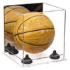 Better Display Cases Acrylic Mini - Miniature (not Full Size) Basketball Display Case with Mirror, Black Risers and Clear Base (A015-BR) view 1