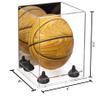 Better Display Cases Acrylic Mini - Miniature (not Full Size) Basketball Display Case with Mirror, Black Risers and Clear Base (A015-BR) view 2