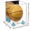 Better Display Cases Acrylic Mini - Miniature (not Full Size) Basketball Display Case with Mirror, Light Blue Risers and Clear Base (A015-BLR) view 2