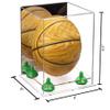 Better Display Cases Acrylic Mini - Miniature (not Full Size) Basketball Display Case with Mirror, Green Risers and Clear Base (A015-GRR) view 2