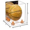Better Display Cases Acrylic Mini - Miniature (not Full Size) Basketball Display Case with Mirror, Orange Risers and Clear Base (A015-OR) view 2