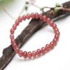 Top Natural Red Strawberry Quartz Crystal Round Beads Women Bracelet 6mm AAAA view 2