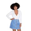 American Apparel womens Cotton Spandex Julliard Long Sleeve Top Shirt, White, Medium US view 2
