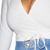 American Apparel womens Cotton Spandex Julliard Long Sleeve Top Shirt, White, Medium US view 3
