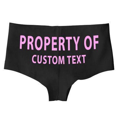 7 Years Southern Property Of Boy Shorts Personalize These With Custom Text Name Panty Gift for Honeymoon Christmas Valentines Wedding (Large, Black)
