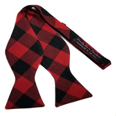 EmilyRose Couture Self Tie Bow Ties (Red Plaid)