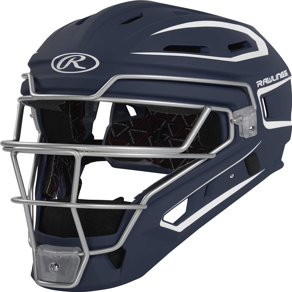 Rawlings | VELO 2.0 Catcher's Helmet | Baseball | Senior (7 1/8" - 7 1/2") | Navy/White