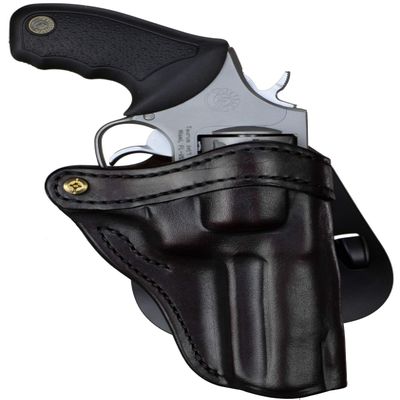 1791 GUNLEATHER K-Frame Revolver Paddle Holster - OWB CCW Leather Gun Holster for Belts - Right Handed - Fits Ruger GP100, Smith & Wesson K Frame and 686