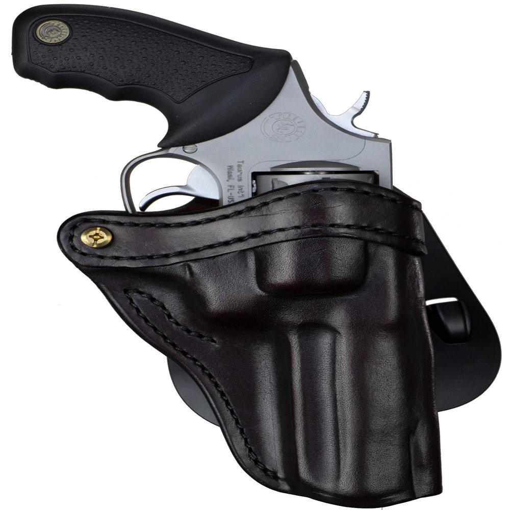 1791 GUNLEATHER K-Frame Revolver Paddle Holster - OWB CCW Leather Gun Holster for Belts - Right Handed - Fits Ruger GP100, Smith & Wesson K Frame and 686