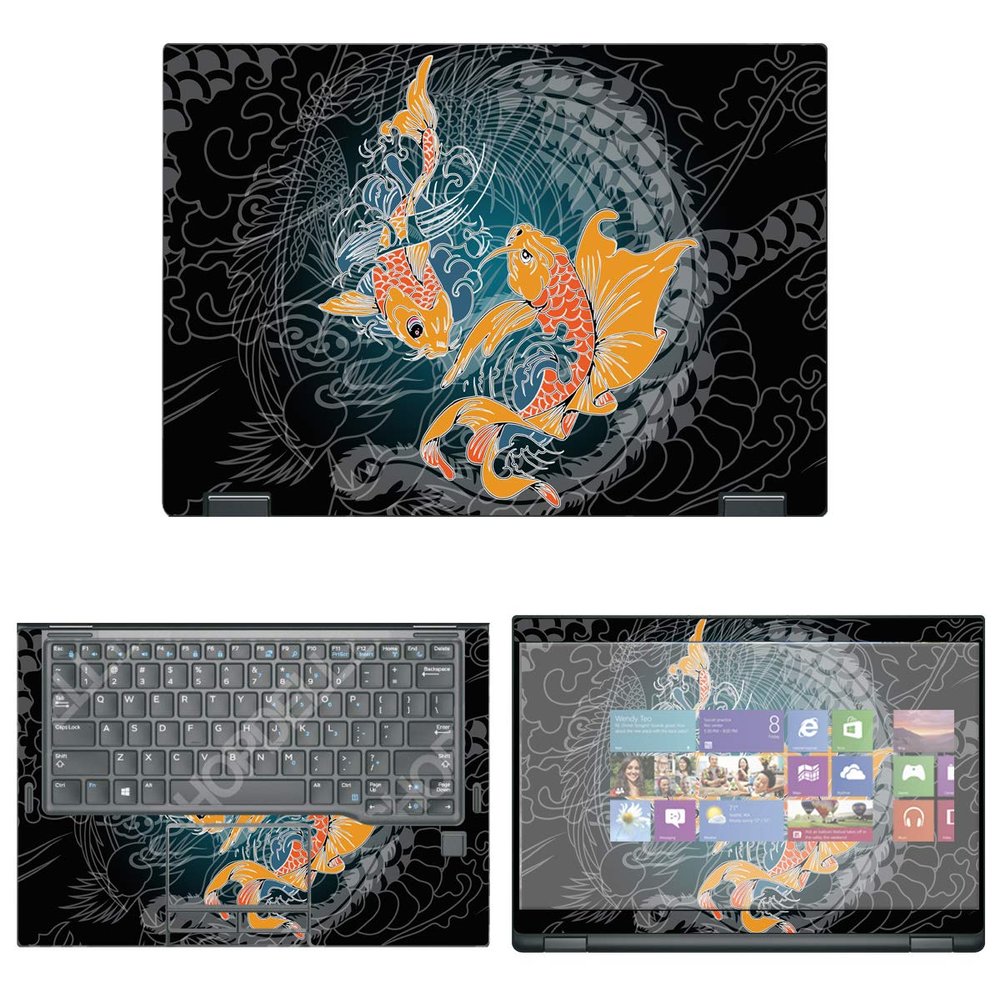 Decalrus - Protective Decal Koi Fish Skin Sticker for Dell Latitude 7390 2-in-1 (13.3" Screen) case Cover wrap DELatitude_7390_2in1-42