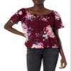 Star Vixen Women's Short/Slit Sleeve Keyhole-tie Peasant Top Bubble Hem view 1