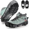Ice Cleats Snow Traction Cleats Crampon for Walking on Snow and Ice Non-Slip Overshoe Rubber Anti Slip Crampons Slip-on Stretch Footwear (X-Large Size Without Magic Tape Straps) view 1